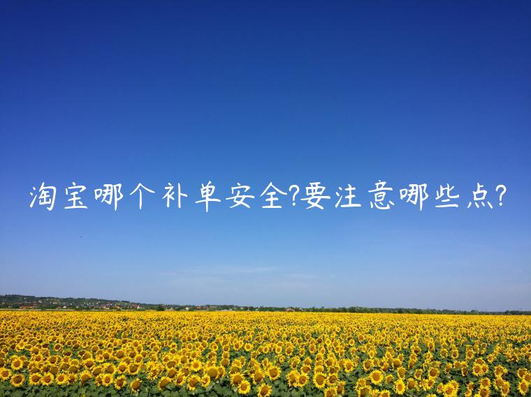 淘寶哪個(gè)補(bǔ)單安全?要注意哪些點(diǎn)?